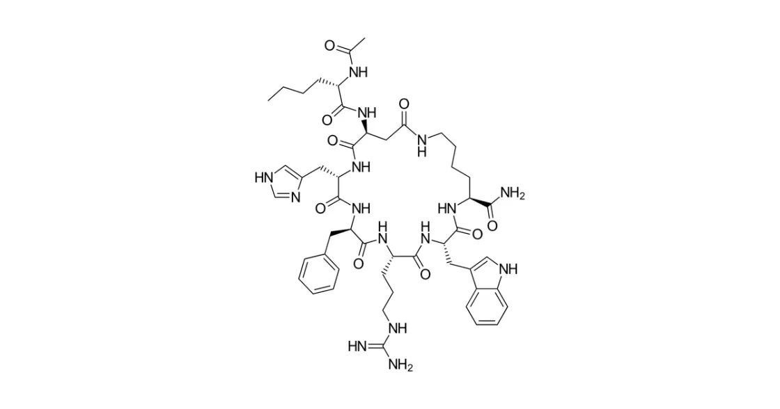 Struktur/Schema zum Beitrag „Melanotan 2 (MT-II)“ (Melanocortin-Rezeptoren)